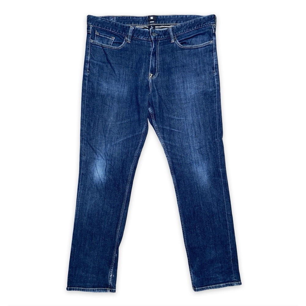 DC Skate Straight Fit Jeans Mens 38x30 Blue Stretch Denim Skate Casual Pants
